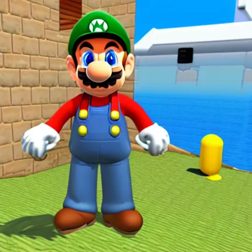 Image similar to walter white in super mario 6 4