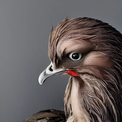 Image similar to fowl willem dafoe mixed with a fowl : intricate, elegant, highly detailed, centered, smooth, sharp focus,