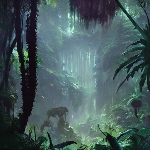 Prompt: jungle by greg rutkowski, lsd hallucination