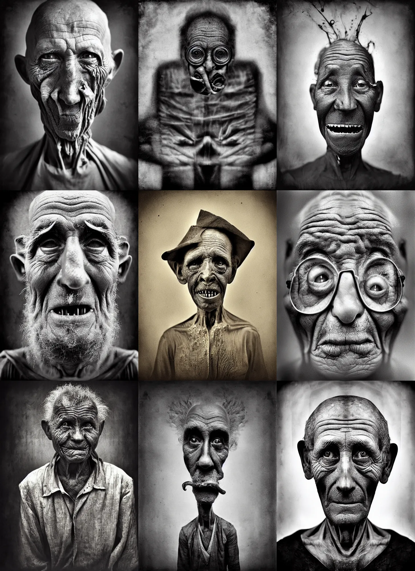 Prompt: anthropomorphic mangle by lee jeffries, gelatin silver process