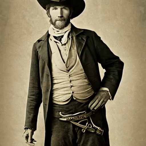 Image similar to will farrell in the old west, 1 8 0 0 s, historical image, crisp, highly detailed, high resolution