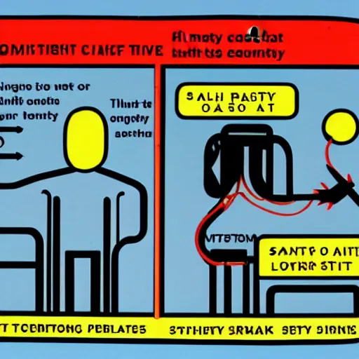 Prompt: Airplane safety diagram showing how to fight your seat mate for the last oxygen mask