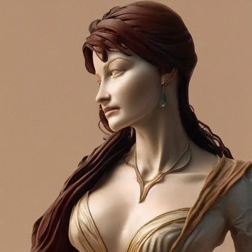 Image similar to beautiful lifelike award winning marble statue bust of dolly parton unreal engine octane render trending on art station artgerm greg rutkowski alphonse mucha cinematic atmospheric