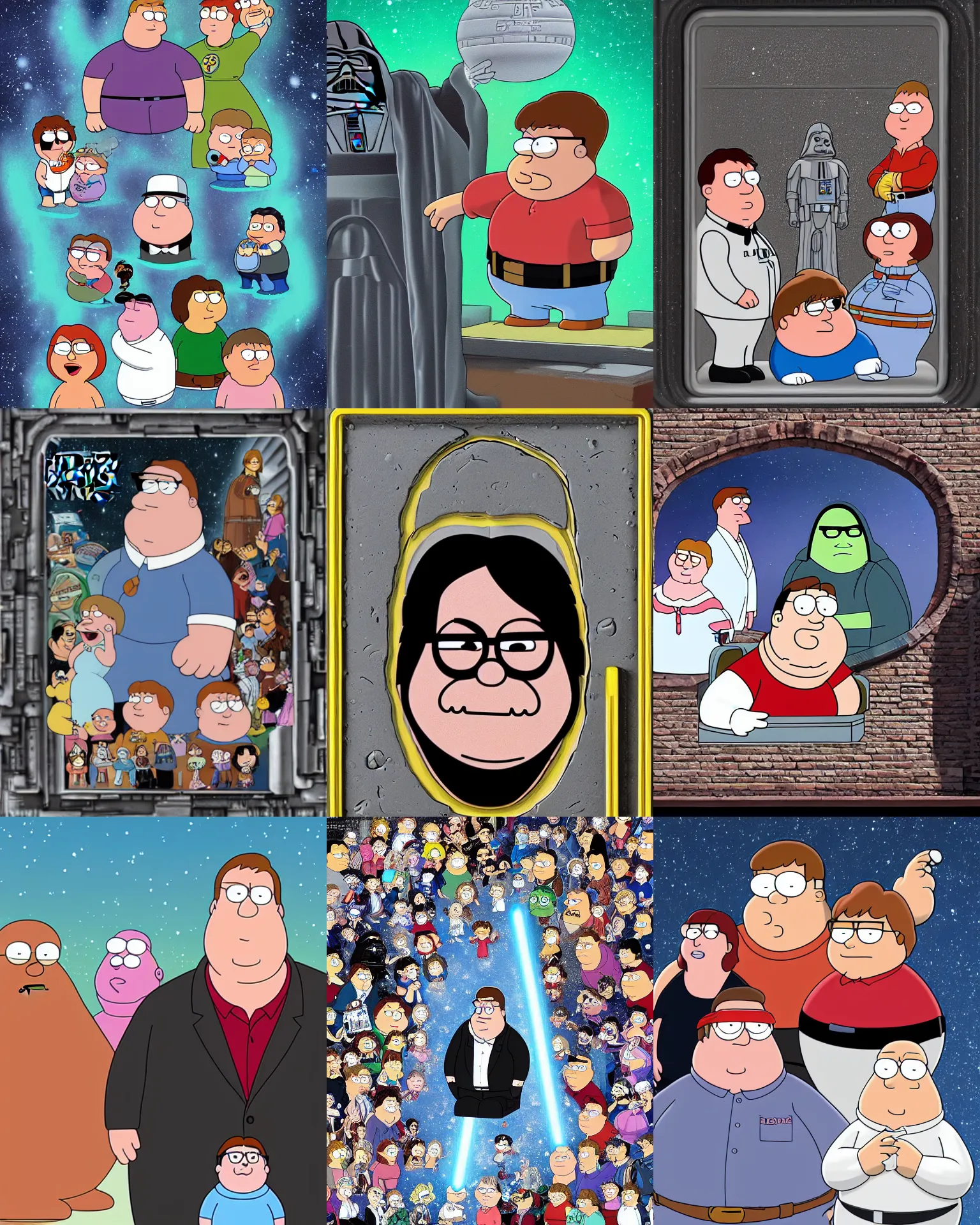 Prompt: photograph Family Guy’s Peter Griffin frozen in Carbonite, Hyperreal, Star Wars