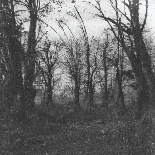 Image similar to old photo of a creepy landscape