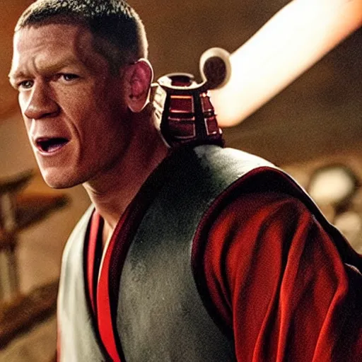 Image similar to a film still of John Cena as samurai