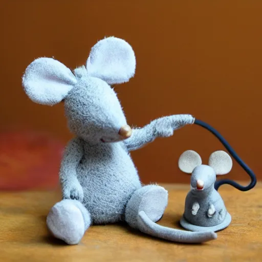 Prompt: fluffal mouse, claymotion, creepy, scary, nightmare