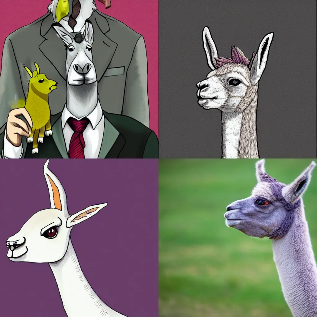 Prompt: a llama in the style of beastars