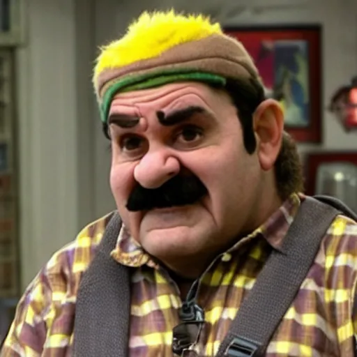 Image similar to wario as rickety cricket, it's always sunny in philadelphia, 8 k