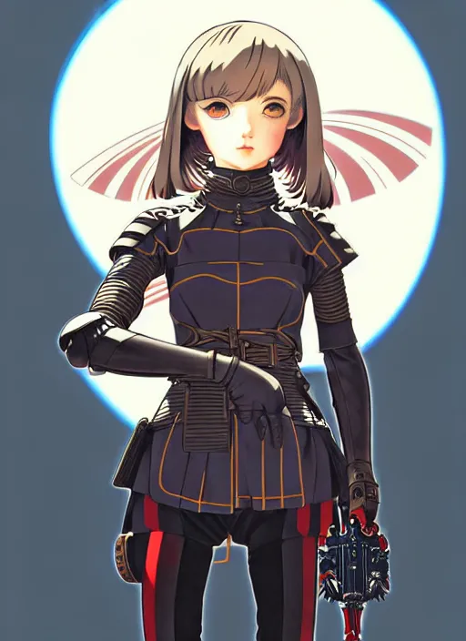 Prompt: ilya kuvshinov anime illustration knight girl in armor, last exile, murata range, fine detail, perfect anime face, dramatic lighting, dynamic composition, art deco, cel shading, vivid, rich texture, alphonse mucha, ( ( ( colorful ) ) ), yoshinari yoh