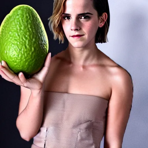 Image similar to emma watson as an avocado