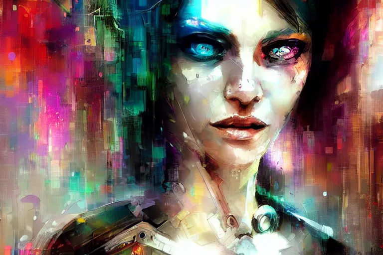 Image similar to cyberpunk woman's portrait art by yossi kotler, beautiful, soft, smooth subdued colors, highly detailed