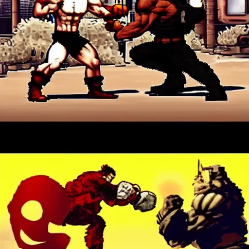 Image similar to wolf vs the punisher in street fighter