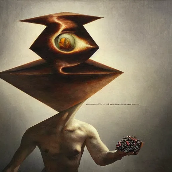 Image similar to a weird, puzzling, nonsensical artwork, impossible to understand, cryptic, mysterious, enthralling, fascinating, but ultimately meaningless piece, the strangest painting I&#x27;ve ever seen, trending on ArtStation, the weirdest painting ever, beautiful, exotic, extremely subtle