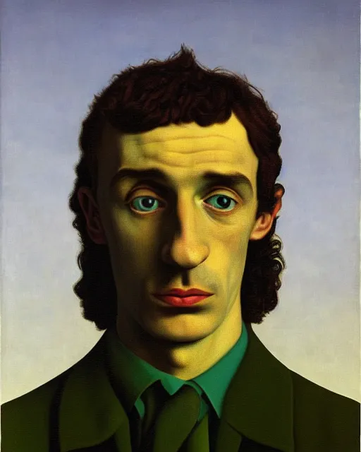 Image similar to portrait of adam ondra by magritte