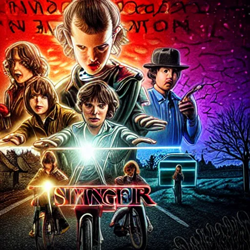 Image similar to stranger things eleven fighting vecna 4 k realistic