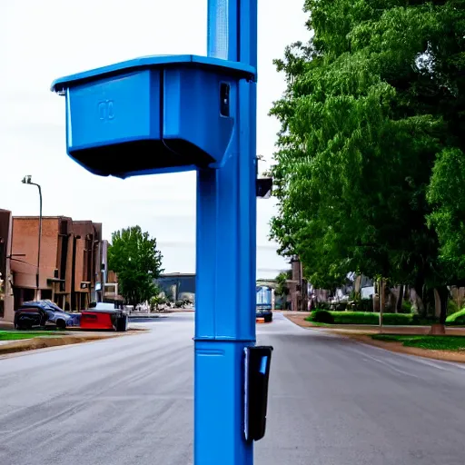 Image similar to blue truck dangling from atop a street light pole