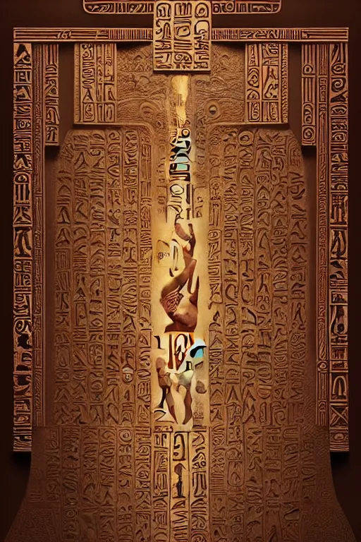 Image similar to hieroglyph system of 1 0 0 glyphs that looks like mayan and astec figures, intricate detailed environment, photorealistic!, intricate, elegant, highly detailed, digital painting, artstation, concept art, smooth, sharp focus, illustration, art by artgerm and greg rutkowski and alphonse mucha