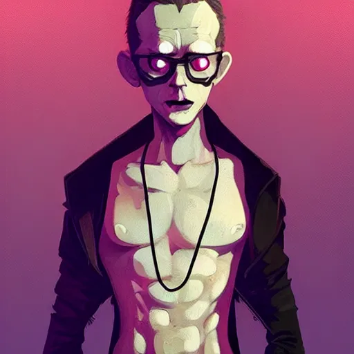 Image similar to powerful psychic goth guy, digital art, digital painting, artstation, trending on artstation, trending on tumblr, character concept art, full body character concept art, detailed, 2 point studio lighting, by jamie hewlett,