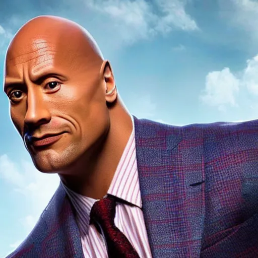 Image similar to Dwayne Johnson as Saul Goodman; anatomically accurate; photorealistic, ultra high detail, 8k