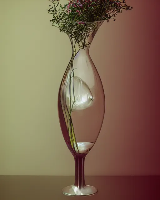 Image similar to A vase designed by beeple, product photography, bokeh