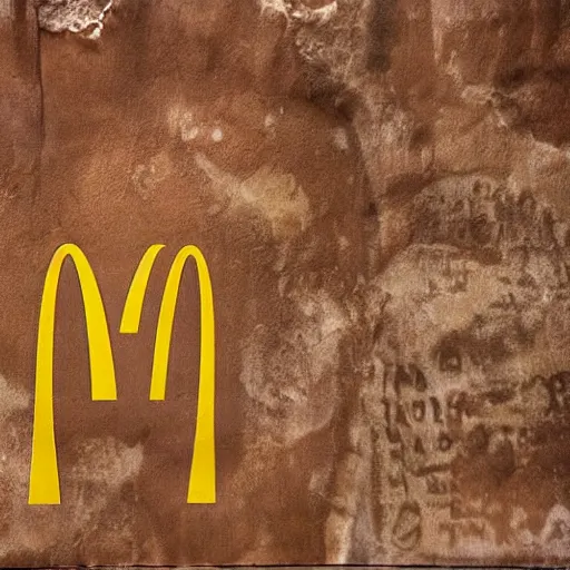 Image similar to mcdonalds ad found on cave paintings