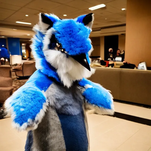 Protogen Fursuit furry fursona head Blue pattern - Protogen