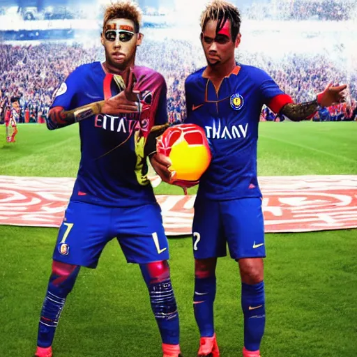 Prompt: neymar becomes a cyborg.