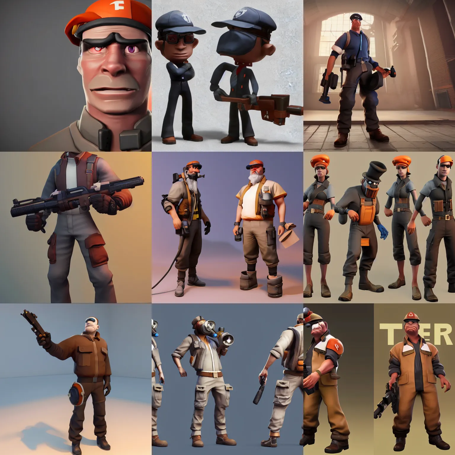 Prompt: team fortress 2 character, 3 d render, unreal engine, octane render, ray tracing, unity, highly detailed, high quality, hd, 4 k, 8 k, realistic, sharp, trending