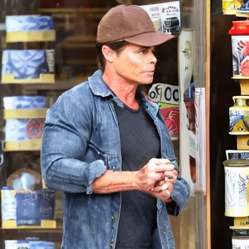 Prompt: rob lowe robbing a lowe's store