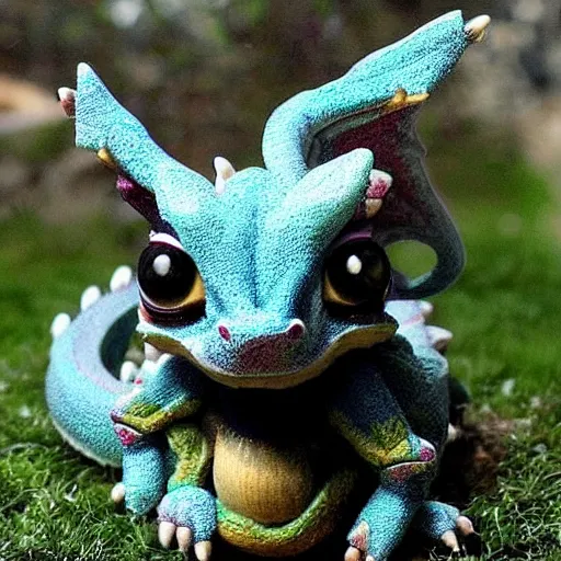 Prompt: a cute eastern dragon with big eyes and friendly