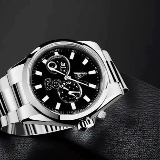 Prompt: futuristic rolex watch powered by a black hole