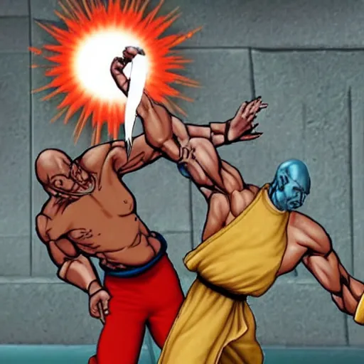 Image similar to picard vs dhalsim from street fighter real