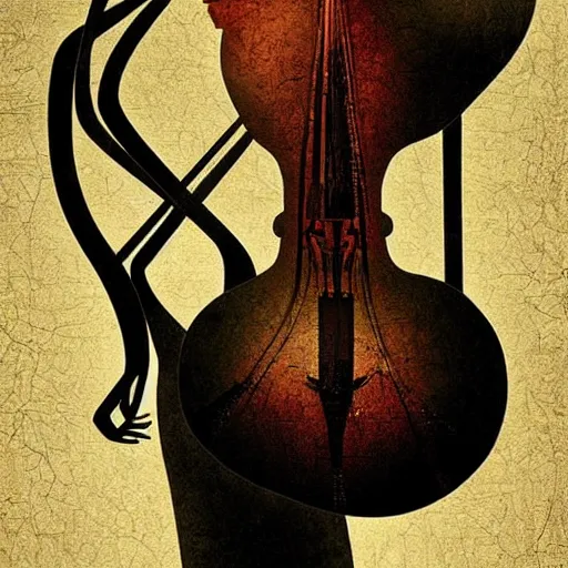 Image similar to woman with cello shape body by catrin welz - stein