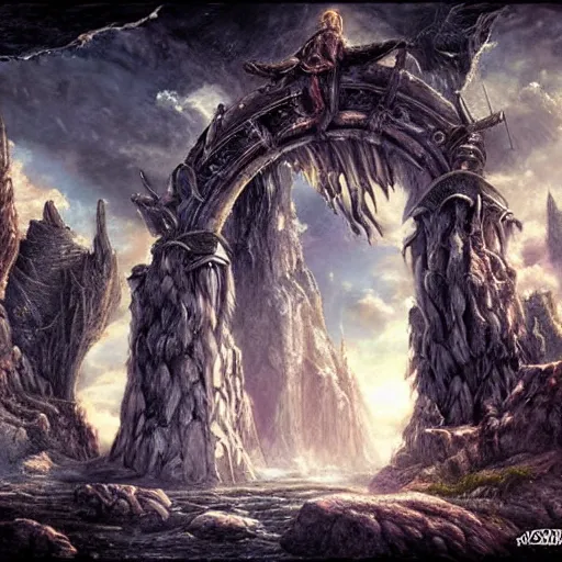 Prompt: the gateway to Valhalla, fantasy art, detailed , cinematic