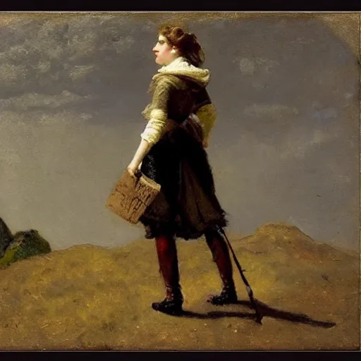 Image similar to female adventurer by alfred stevens