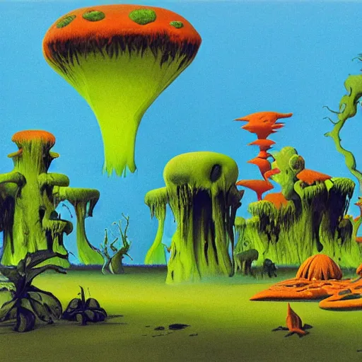 Image similar to rave party by roger dean