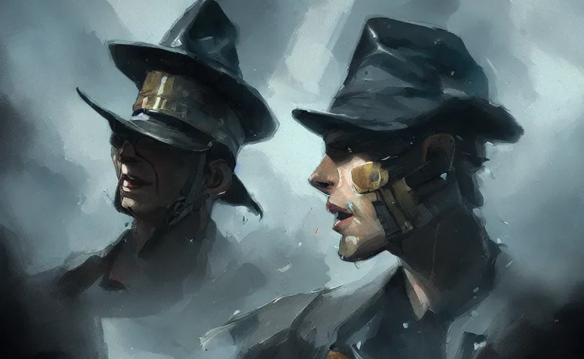 Image similar to a painting of blackhat trending on artstation in the style of greg rutkowski