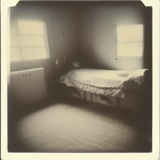 Image similar to Polaroid of a child's bedroom 1988, liminal space