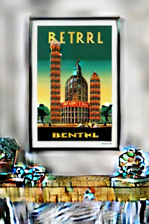 Image similar to art deco travel poster. berlin, framed poster