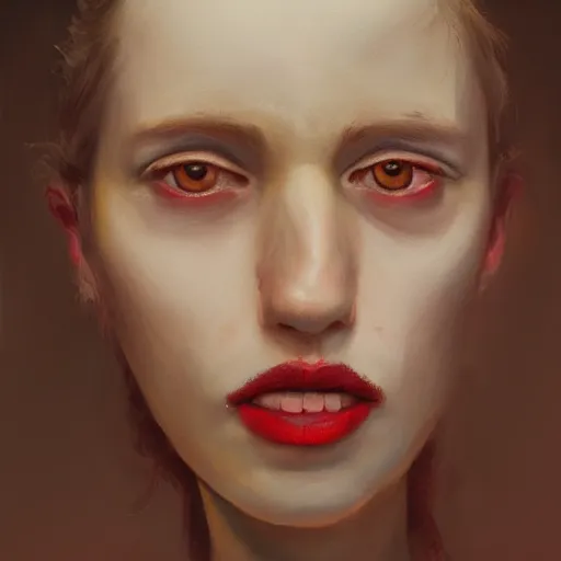 Image similar to a portrait of an intensely lit disoriented stretched face, red, oil painting, pale colors, high detail, 8 k, wide angle, trending on artstation,