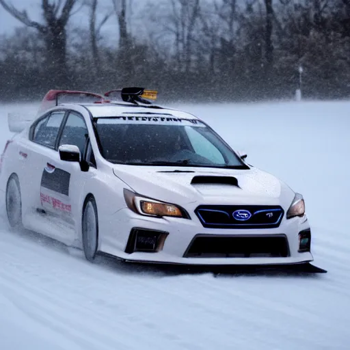 Prompt: subaru drifting in snow