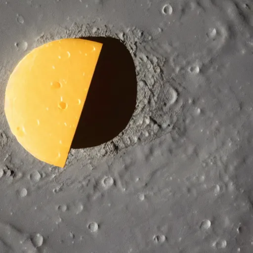 Prompt: an telescope image of the moon made of cheese
