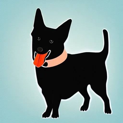 Image similar to black colley dog, poly art, high quality