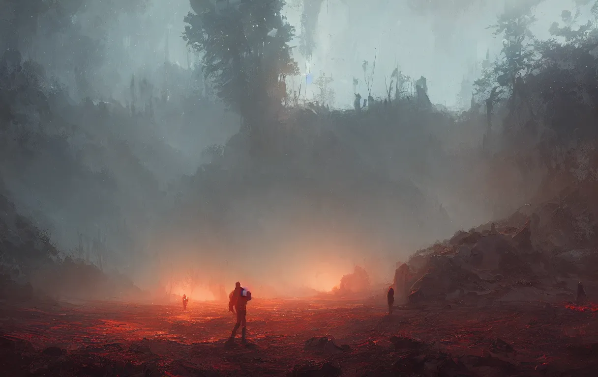 Image similar to A digital painting of scorched earth, by Ismail Inceoglu and Caspar David Friedrich, stunning, photorealistic, highly-detailed, 4k, ue5, light effect, rtx on, realistic, cinematic, IMAX quality, trending on artstation