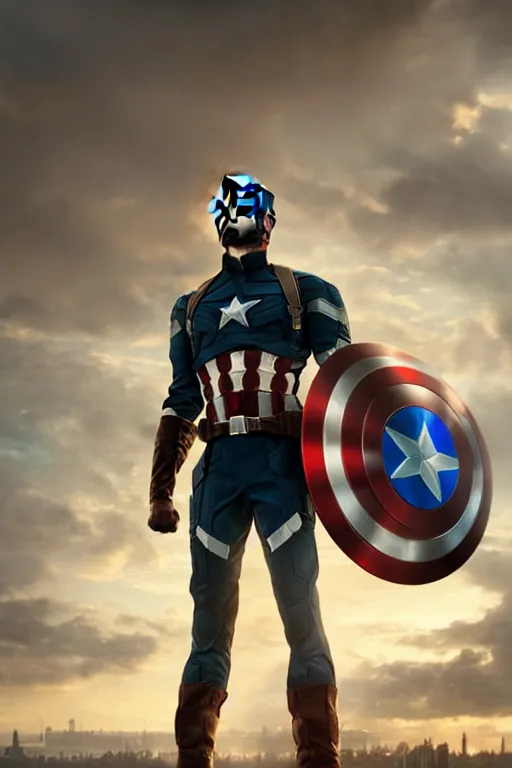 Prompt: chadwick booseman as the captain america, 8 k, hdr, great light, by greg rutkowski and annie leibowitz