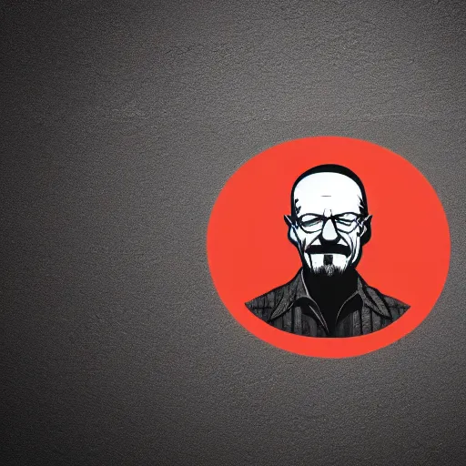 Image similar to logo design, walter white smiling like the joker