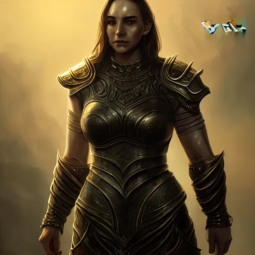 Image similar to unknown the elder scrolls vi charismatic rugged female character portrait partially clothed in metal - plated battle armor atmospheric lighting painted intricate volumetric lighting, beautiful, sharp focus, ultra detailed by leesha hannigan, ross tran, thierry doizon, kai carpenter, ignacio fernandez rios