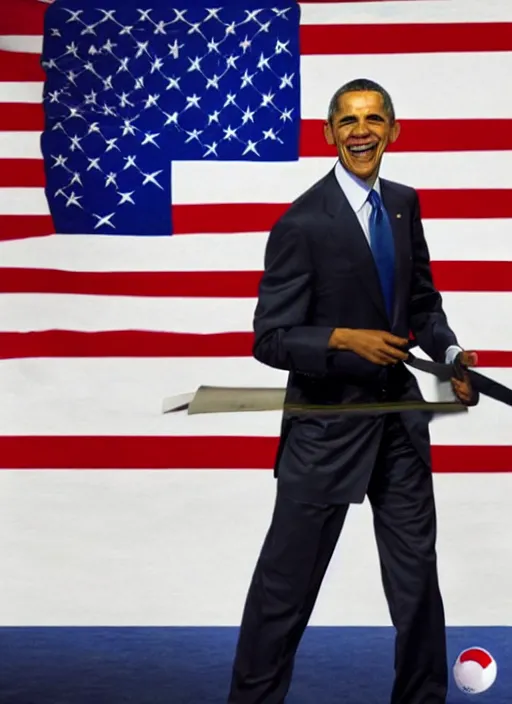 Image similar to Barack Obama capturing the flag in Facing Worlds, Unreal Tournament, 4k