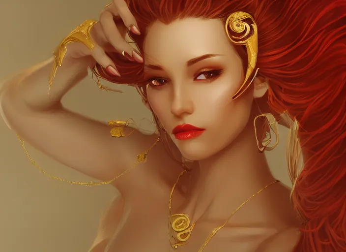 Prompt: woman love woman, sweet hugs, gold trim, atmoshperic, elegant, sharp focus, sand sea, red sun, huge lips, by knight zhang, queen of pain. trending on artstation, intricate details